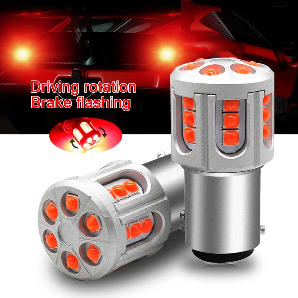 Nuovo 1157 BAY15D P21/5W LED Luce freno flash Rotazione di guida 3030 24smd CANBUS Lampadina senza errori