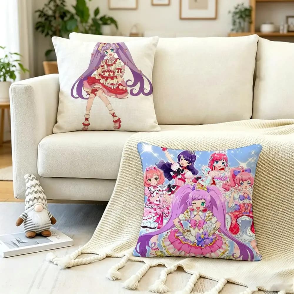 Fodera per cuscino Anime Poster P-PriParaS, antipolvere, con cerniera invisibile, in morbido peluche, per divano