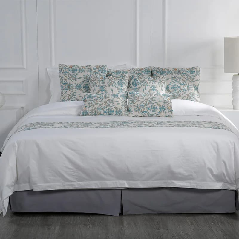 Set di biancheria da letto per hotel con striscia di cotone bianco, lenzuolo copripiumino in tinta unita da 4 pezzi