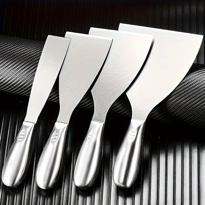 ‌3pc Stainless Steel Scraper Set - Heavy Duty Wall Putty Knife, Multi-Blade Paint/Paste Remover & Cutting Tool Kit