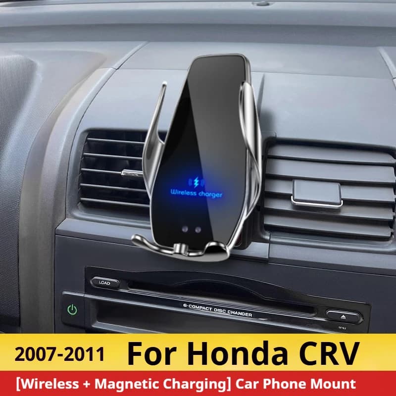 Supporto per Telefoni Cellulari con Caricatore Wireless per Honda CRV 2007-2011, Supporto per Navigazione GPS con Rotazione a 360°
