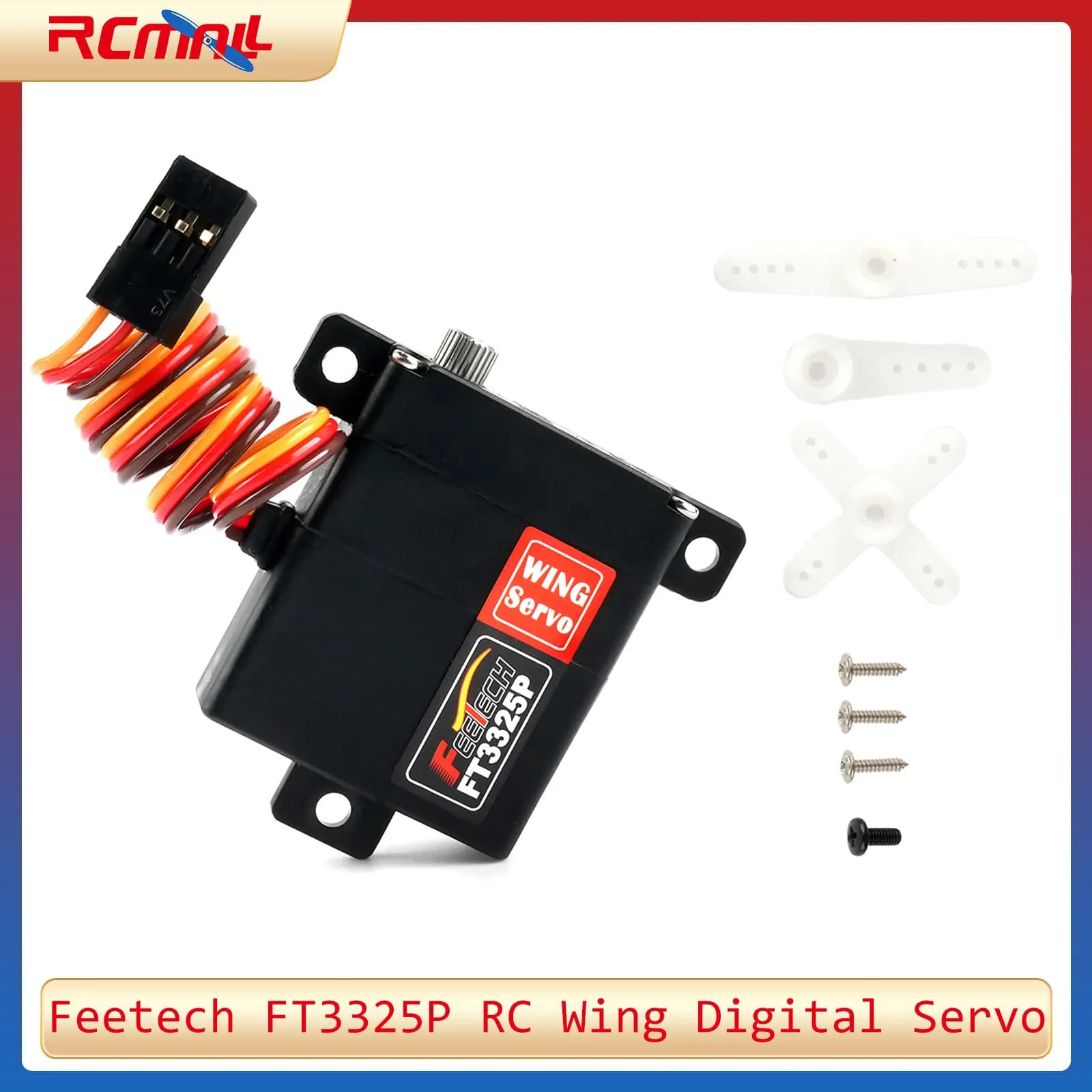 Feetech FT3325P RC Wing Servo digitale ad alta velocità 6kg.cm 0.1s con cambio in metallo Corpo sottile per modello di robot drone RC ad ala fissa