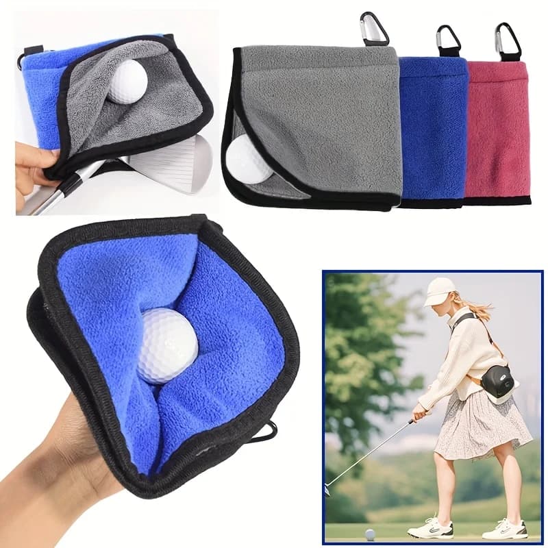 Asciugamano da golf, asciugamano per la pulizia delle palline, asciugamano in tessuto per la pulizia delle palline, regalo da golf per esterni con gancio