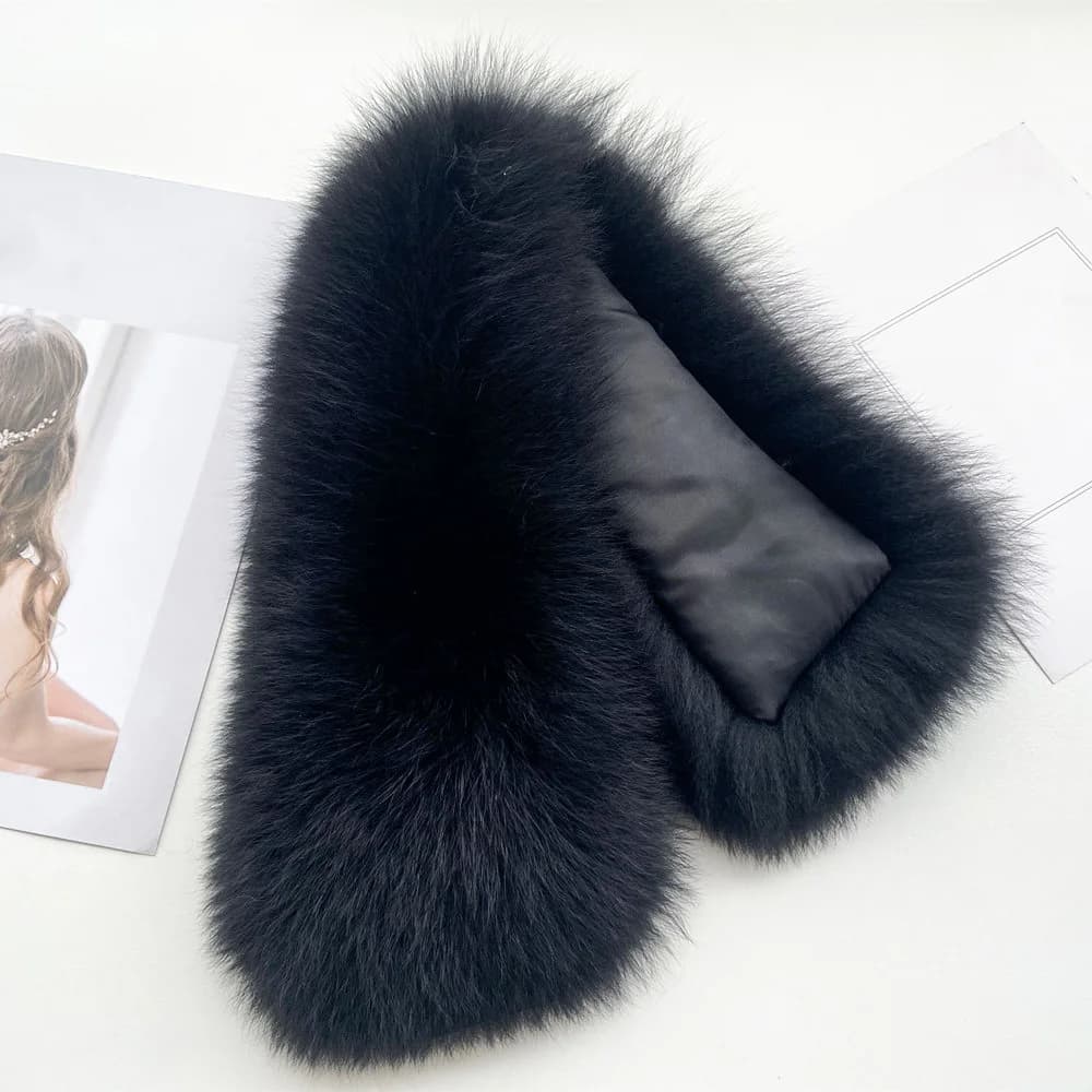 Women Outfits Fashion Neck Warmer Coat Accessories Real Fox Fur Collar CX-A-12A