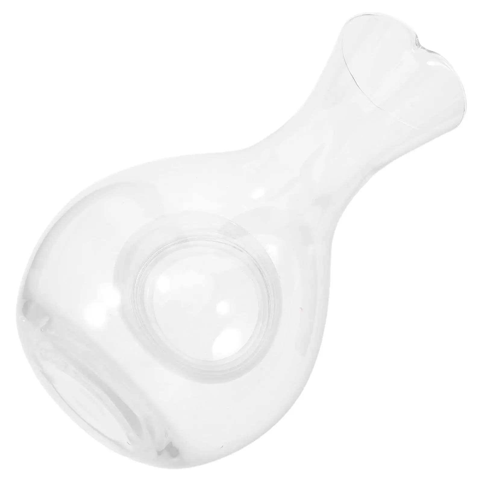 Glass Cold Sake Decanter 400Ml Thumb Grip Design Cooling Chamber Wine Carafe Small Wine Serving Carafe Party Beverage Holder