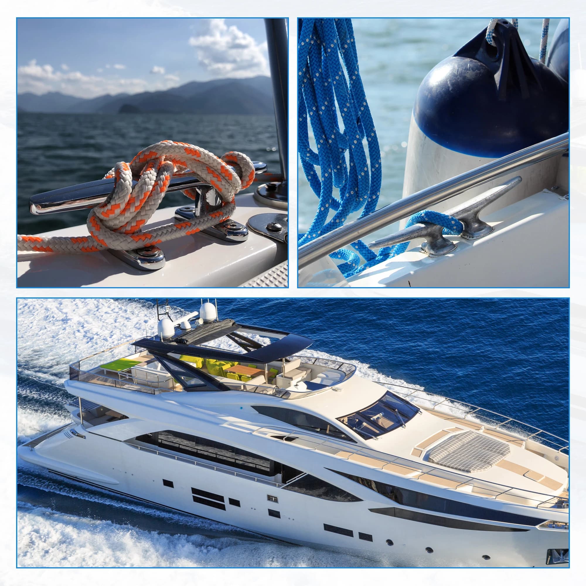 UXCELL 2 pz. Bittele da Ancoraggio per Barche da 6'' (152mm) e 8'' (200mm) per Kayak, Imbarcazioni Marine e Navi