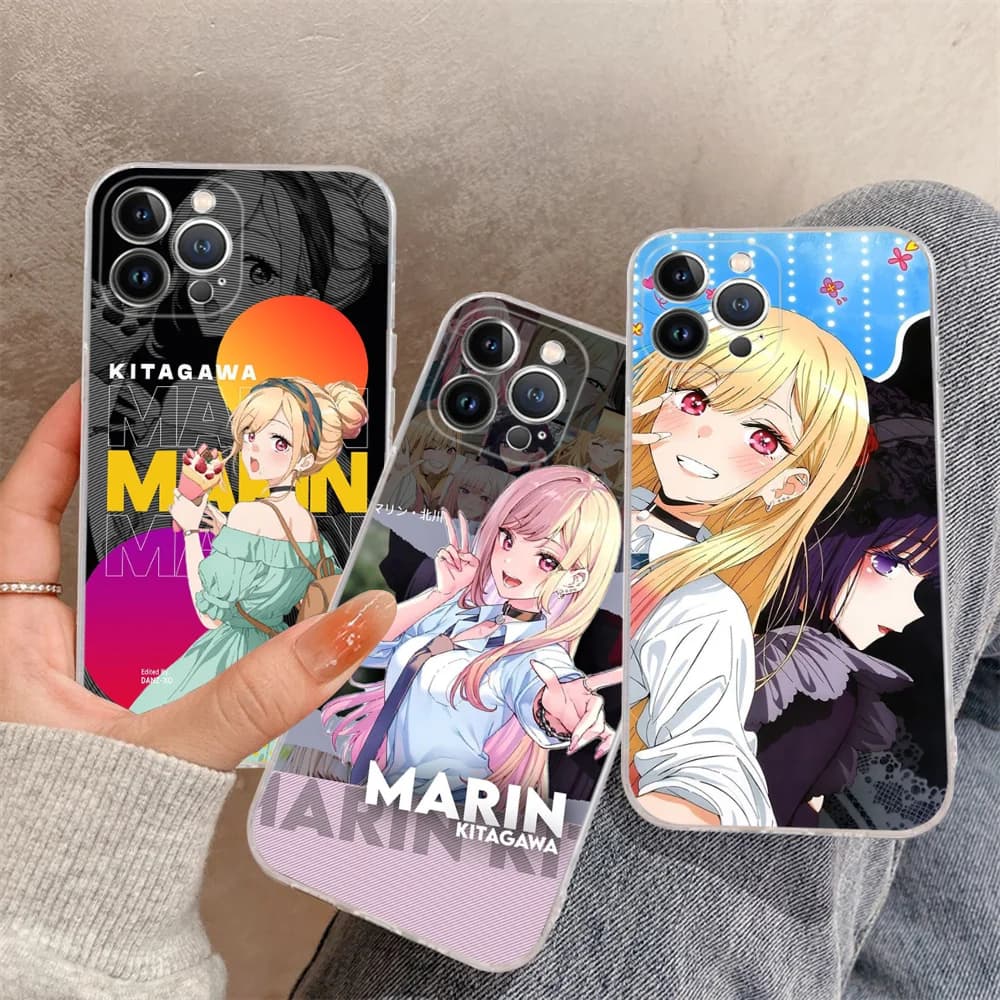 My Dress Up Darling Marin Kitagawa Phone Case Silicone Soft For Iphone 16 15 14 13 12 11 Pro Mini XS MAX Plus X Cover