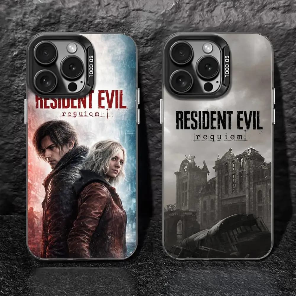 Nuova custodia per telefono Resident Evil Requiem nera IMD colorata argento, compatibile con iPhone 17, 16, 15, 14, 13, 12, 11 Pro Max