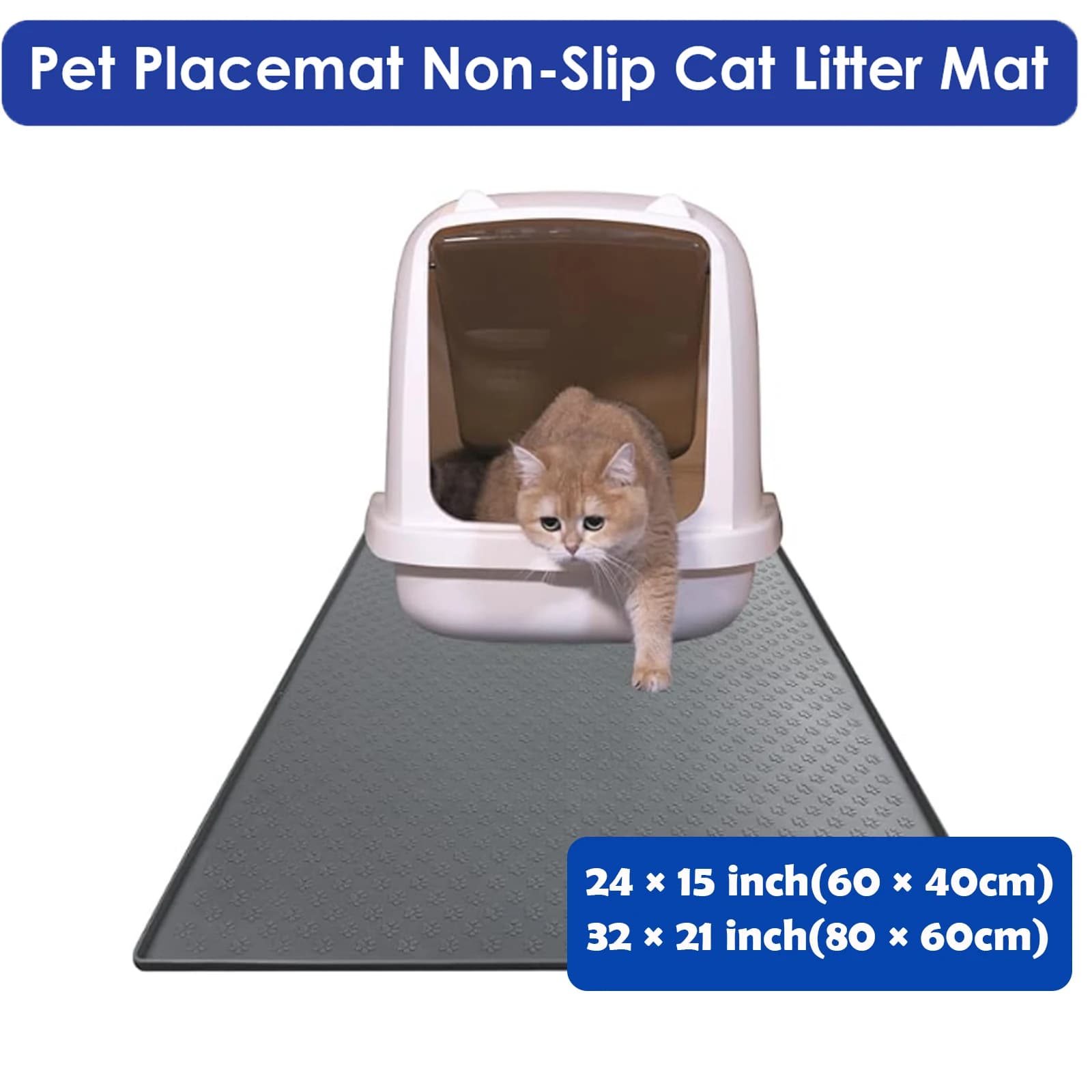 Tappetino per lettiera per gatti in Silicone tappetino per lettiera per animali domestici impermeabile tappetino per letto lavabile facile da pulire tappetino per wc antiscivolo tovagliette prodotto pulito