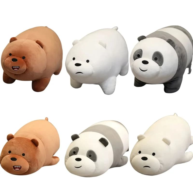 Originale We Bare Bears giocattoli di peluche Grizzly Panda Orso di ghiaccio Peluche Gli orsi nudi Bambole di pezza We Bare Bears Peluche Regali di Natale