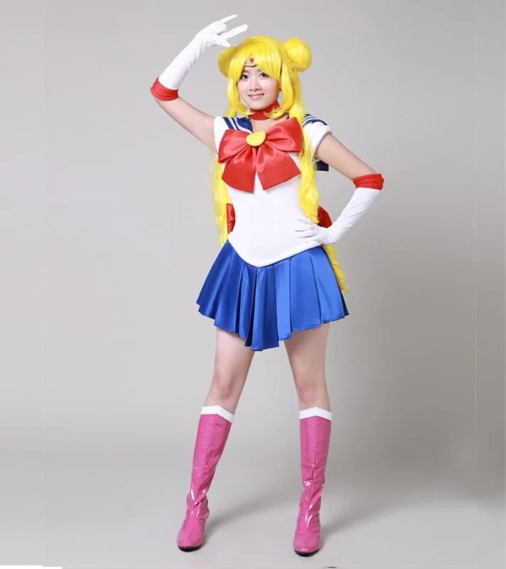 Anime Sailor Moon Tsukino Usagi Cosplay Costume Uniform Dress Outfits Cosplay for Women Kids Halloween Carnivl Party Girl