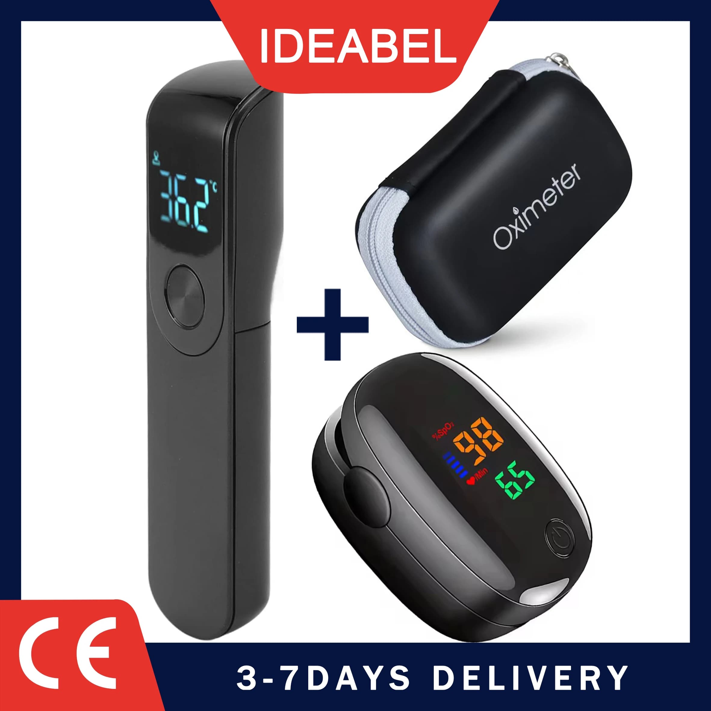 Electronic thermometer for the front IDEABEL, home thermometer for adults and children, oxymeter from SpO, finger pulse oximeter.