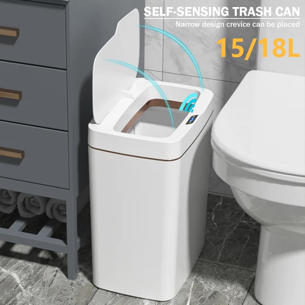 15/18L Sensore Intelligente Bidone della Spazzatura Secchio della Spazzatura Impermeabile Cucitura Stretta Bidone della Spazzatura Automatico Cestino Dei Spazzatura per Cucina Wc Camera Da Letto