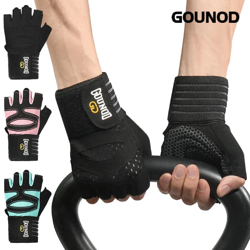 2PC/1pair GOUNOD Professional Gym Fitness Breathable Breathable Anti-slip Mid-Sweet Summer Fishing Cycling Gloves without finger Woman
