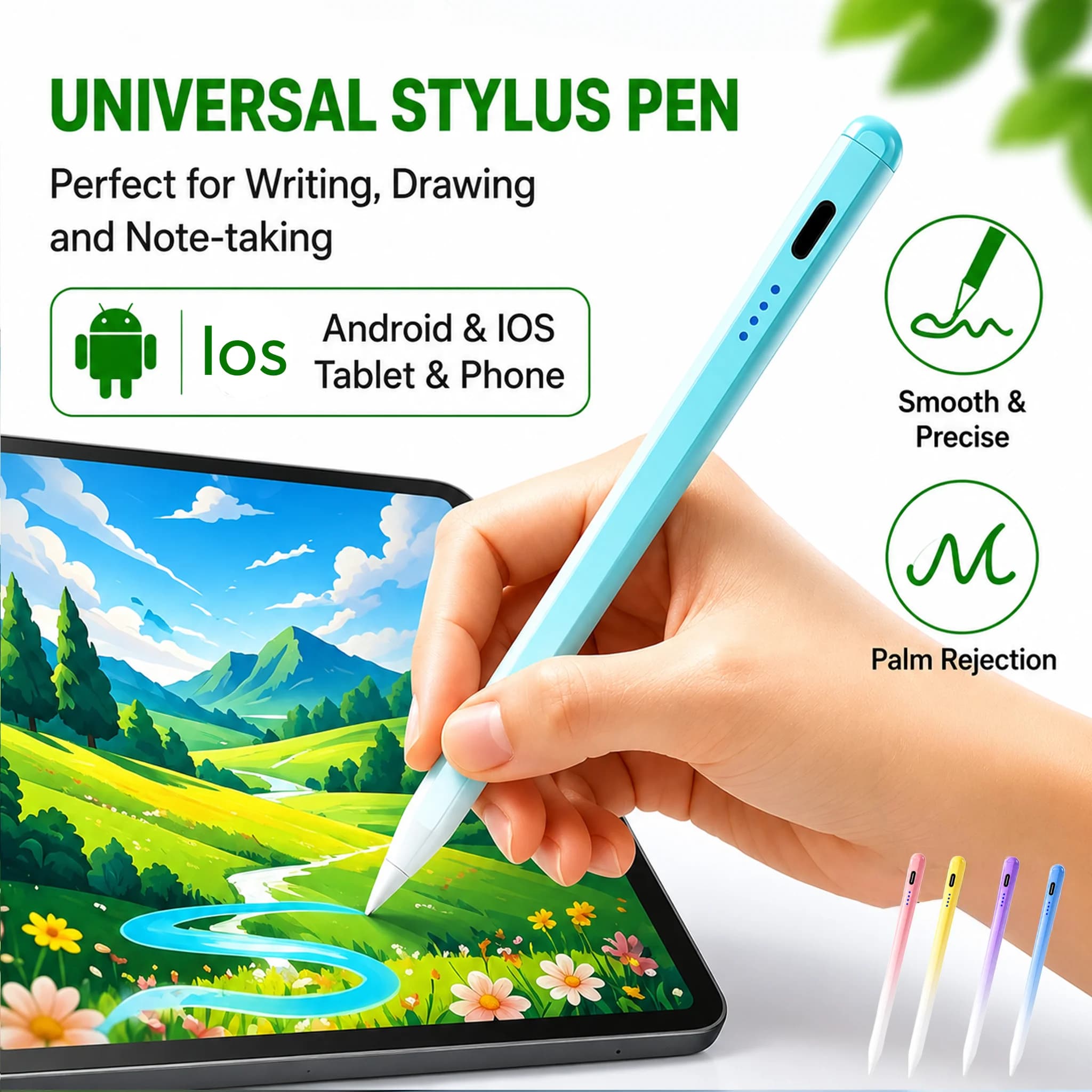 Active Stylus for Android / IOS Gradient Touch Pen for IPad Samsung Galaxy Huawei Xiaomi Pad Rechargeable Stylus Pen UniversalAc
