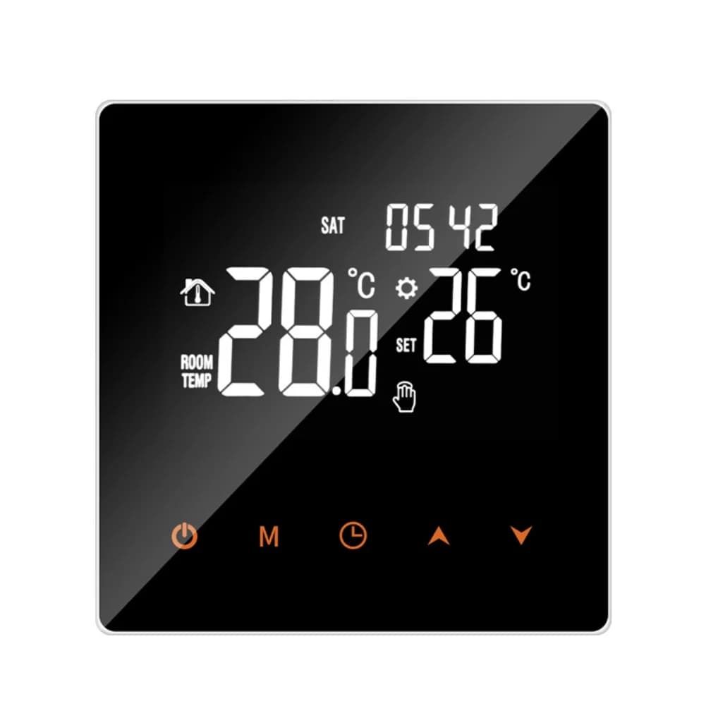 Termostato intelligente per riscaldamento a pavimento, telecomando WiFi, ampio schermo LCD HD e blocco bambini, sicurezza per un uso sicuro