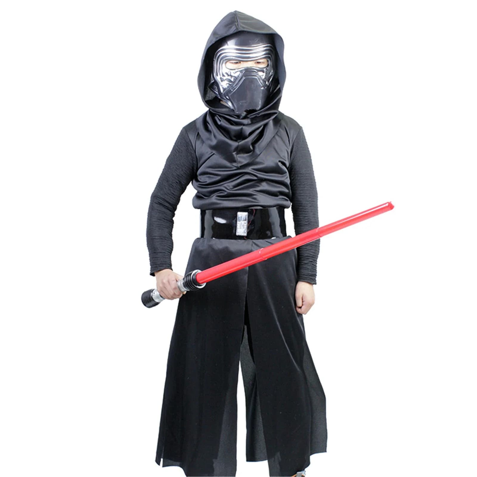 Jed Knight Kylo Ren Costume Cosplay Robe Tuta con maschera Cintura Fancy Outfit Costumi di Carnevale di Halloween Set da 4 pezzi