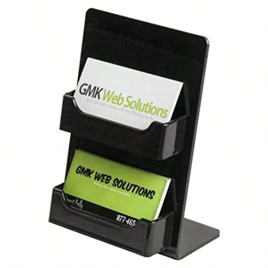 Acrylic Horizontal Tier Business Card Holder For Desk 3.5x2 Multiple Plastic Countertop Business Card Organizer Desktop Multi B