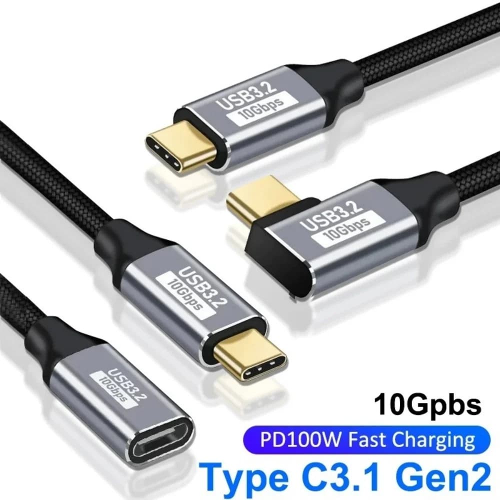 Quick charging cable from USB C to C 3.1 Gen2 10Gbps Thunderbolt 3 4K 60Hz PD100W 5A for MacBook Pro Steam Deck Samsung