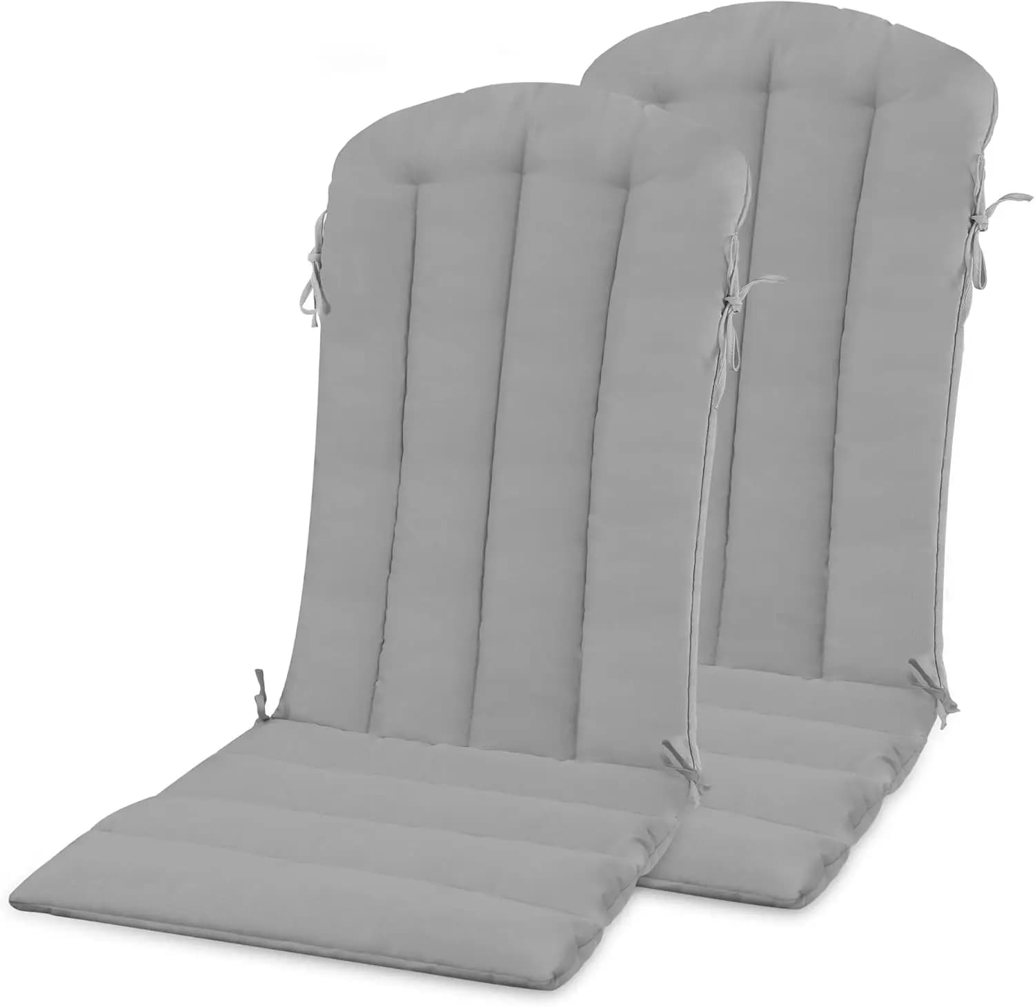 Set di 2 cuscini per sedia Adirondack con cinghie, cuscino impermeabile per sedia da patio per uso interno ed esterno, grigio