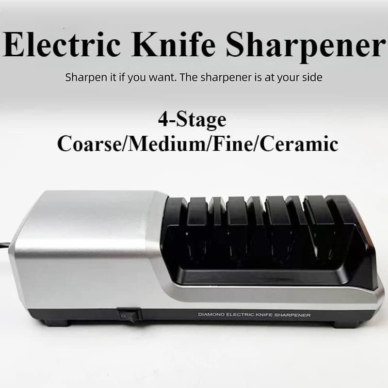 NEW 4-stage H1199 electric sharpeners – Medium/Fin/Ceramic, Diamond wheel for kitchen/Chef/Caccia