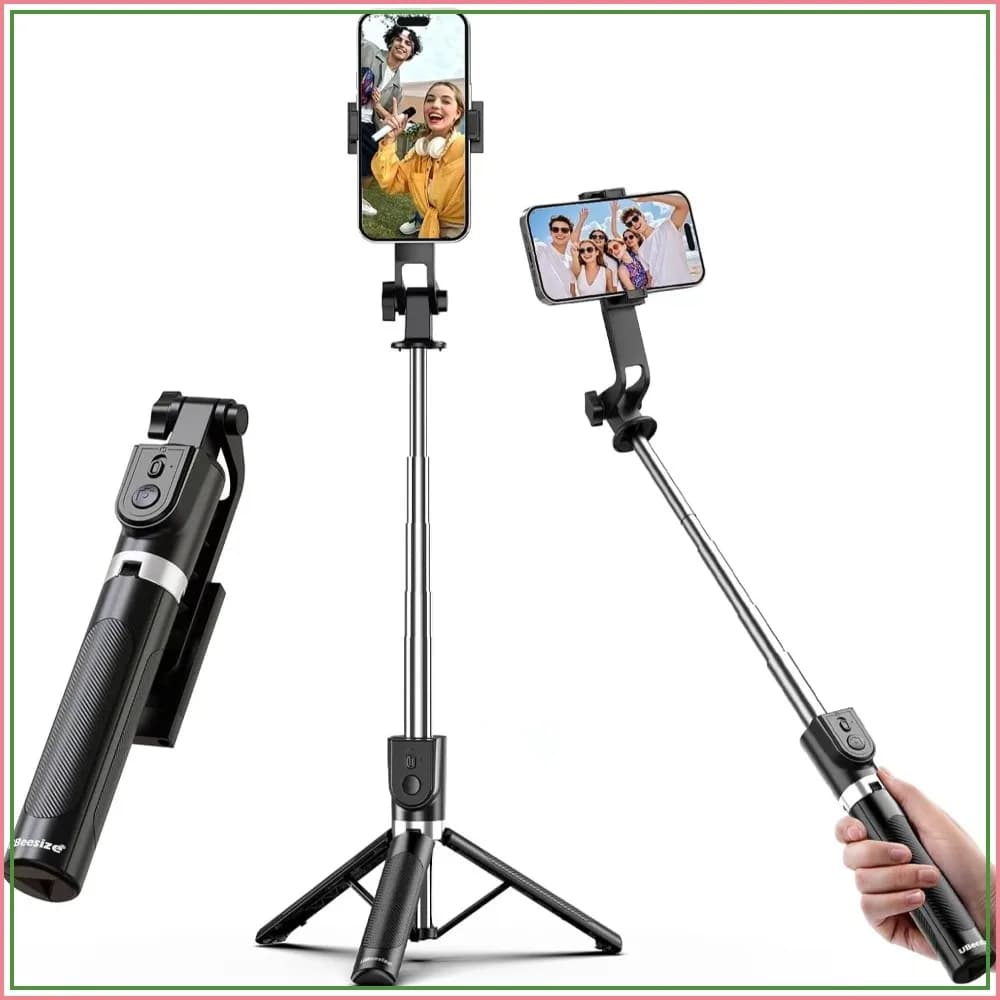 52" Extendable Phone Tripod Stand with Remote, Portable Selfie Stick for Video Recording & Travel