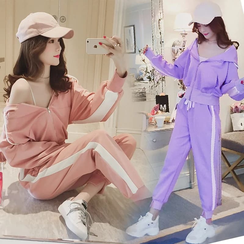 Spring Autumn Fashion Hoodie Sweatshirt Sporty Loose Women's Two-Piece Set Casual Pants Polyester Spandex Online Exclusive