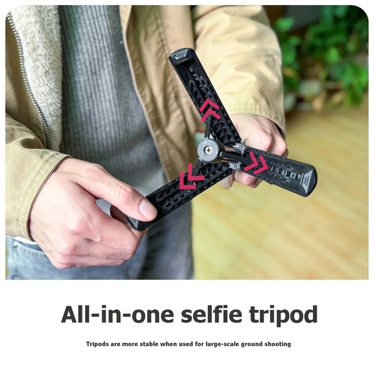 B21B Extendable Tripod Stand for Live Streaming and Vlogging Portable Mini Desktop Extension Tripod