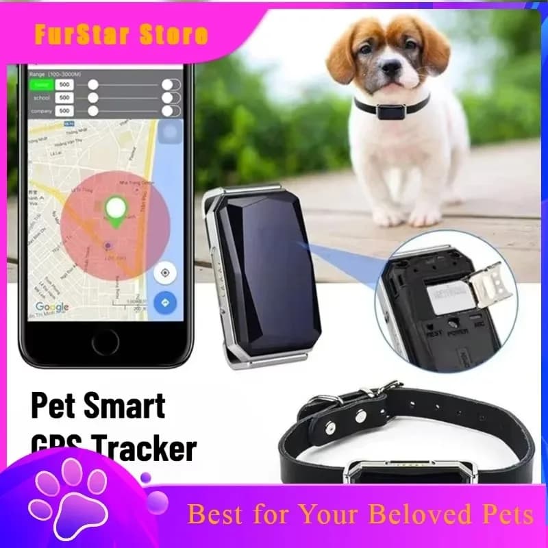 FurStarPet GPS Smart Locator Real-Time Dog Tracking Collar Multifunctional Cat Dog Mini Anti-Lost Collar Pet Tracer Device Usb C