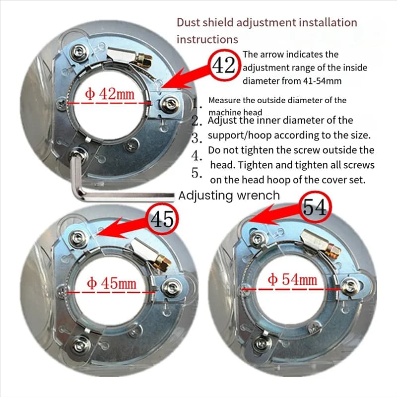 A21I-Kit copertura polvere strumento copertura molatura a secco per smerigliatrice angolare a mano trasparente 100-125 mm S29 20 con aspirapolvere facile da usare