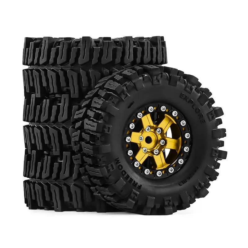 Accessori e Parti di Aggiornamento in Metallo per Auto RC 1/18 TRX4M SCX24 FMS Ascent-18, Pneumatici da 64mm, Mozzo Ruota da 1,3 Pollici