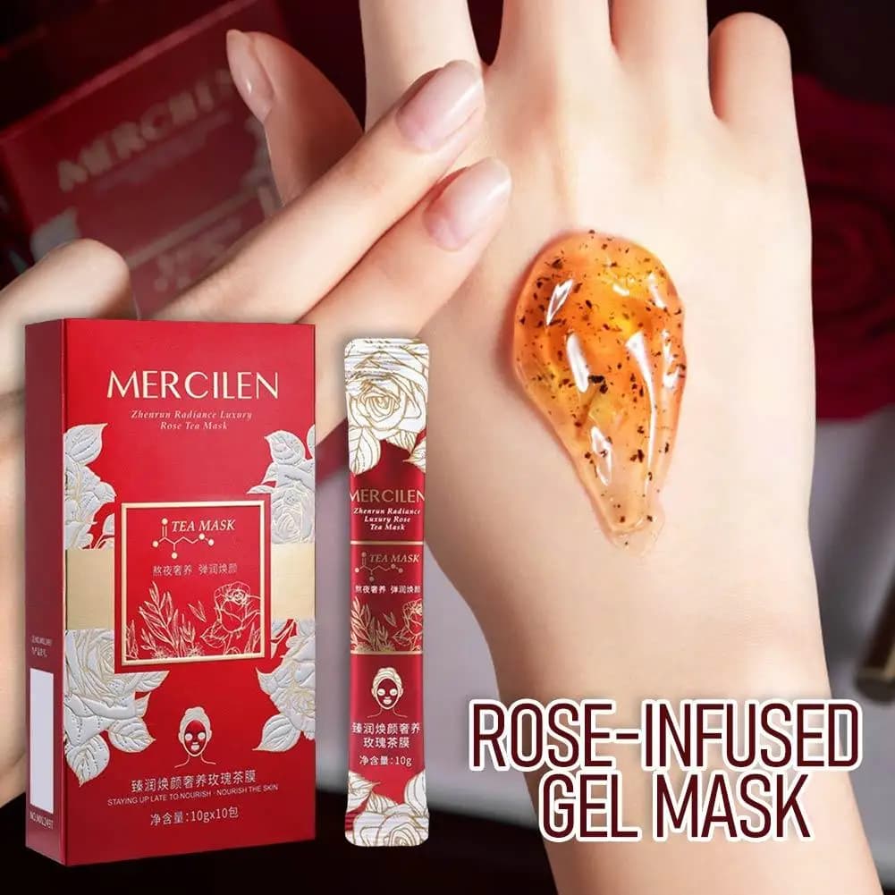 Disposable Pink Gel Mask – Hydrating Treatment and Peel-Off Sebore Regulator, Rassodante and Anti-wrinkles with Luxurious Rose Extract