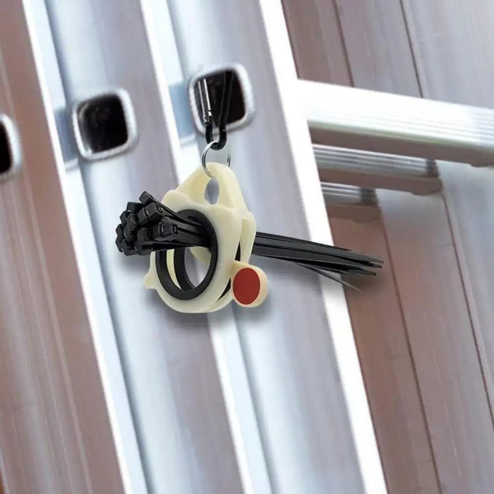 Portacravatte con cerniera per cintura per attrezzi Set di organizer per fascette per cavi fluorescenti per la gestione della disposizione delle fascette con cerniera Portautensili da lavoro per cavo