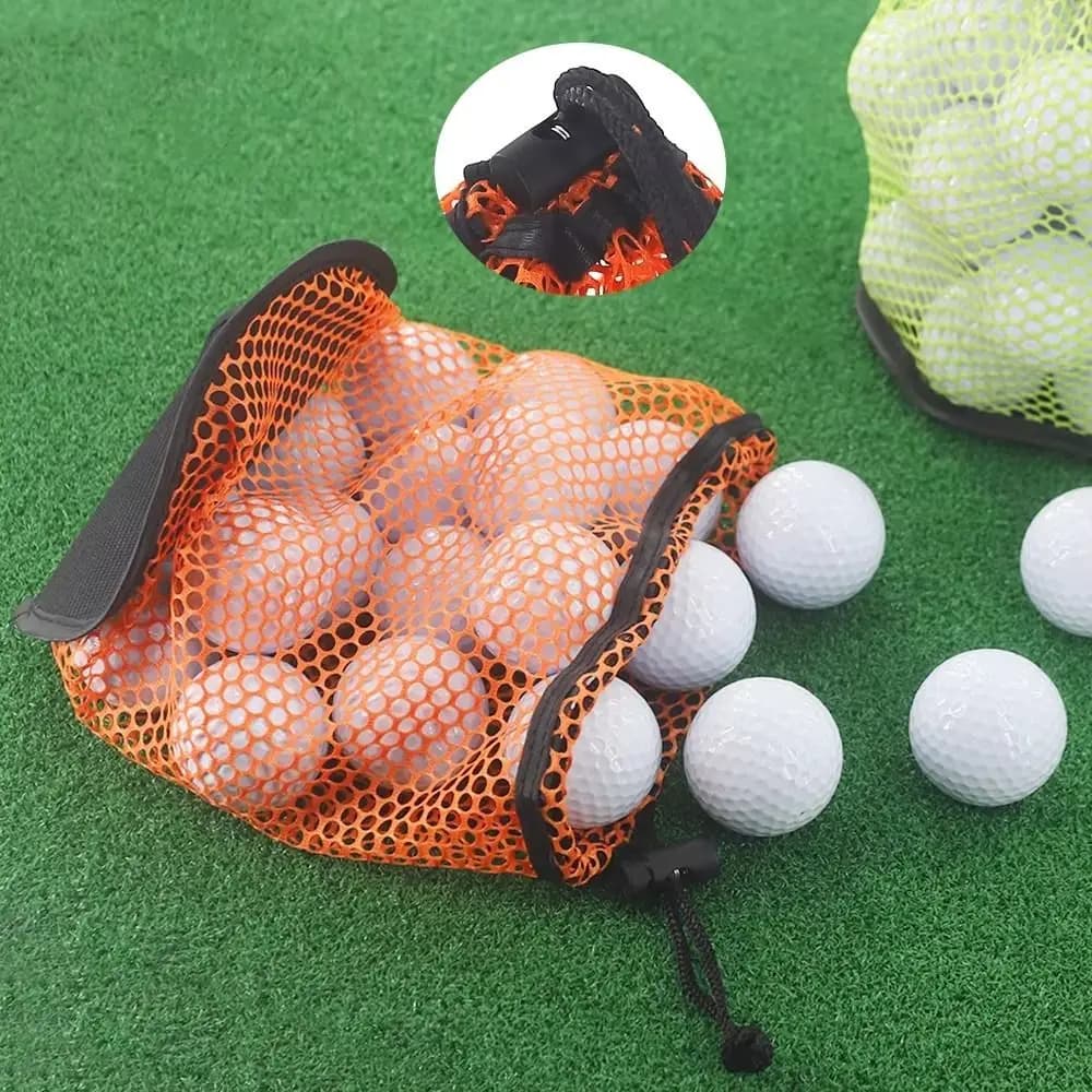 Sacchetto con coulisse per palline da golf in nylon, custodia multiuso e comoda per palline da golf, organizer in rete per palline da golf