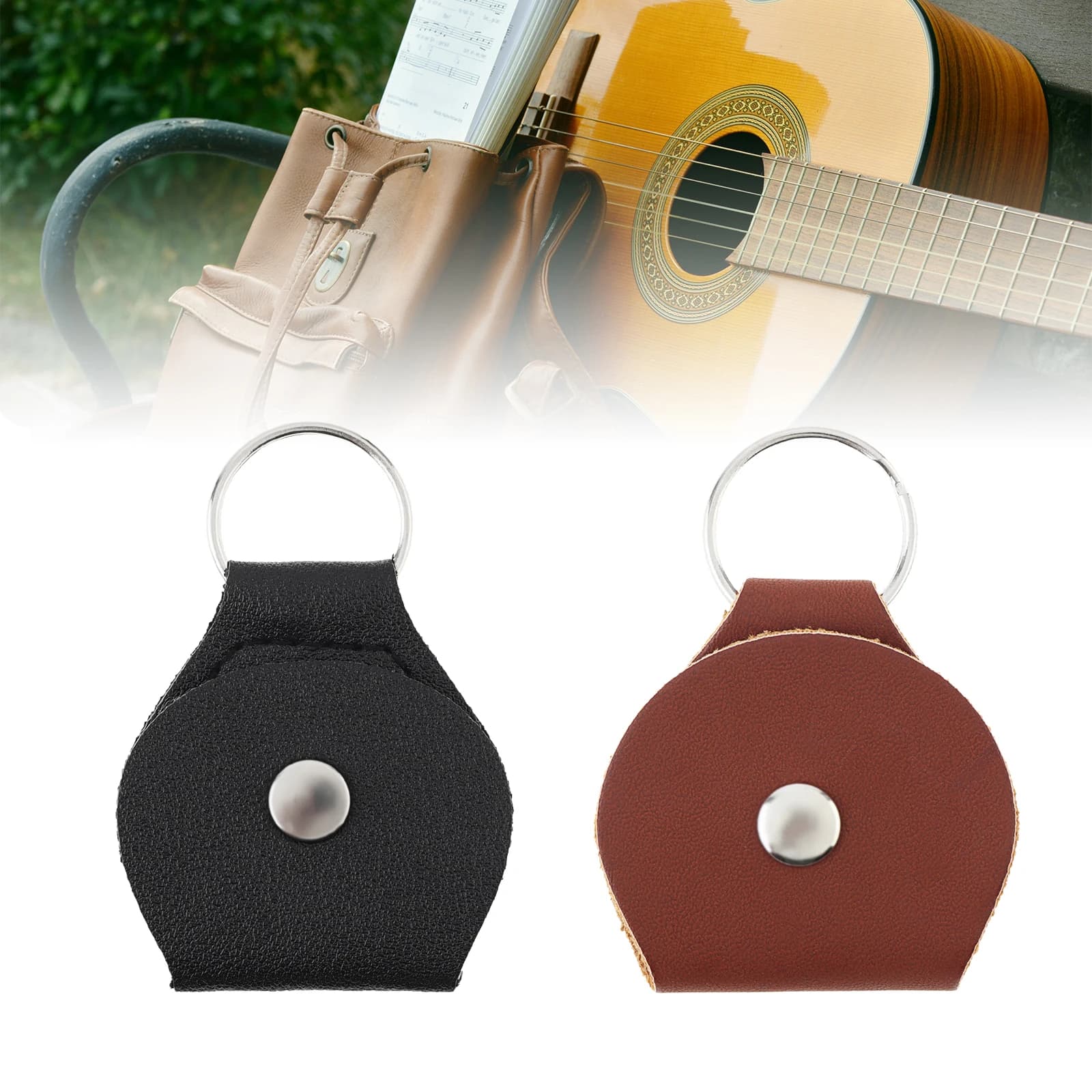 1 pezzo custodia per plettri per chitarra in pelle PU portachiavi borsa per plettro supporto per plettro per chitarra accessori per parti Guitarra