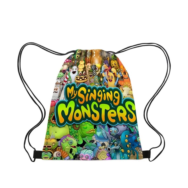 Zaini con personaggi My Singing Monsters Zaini casual portatili con coulisse Borsa per scarpe da tasca Borse per libri per uomo donna scuola