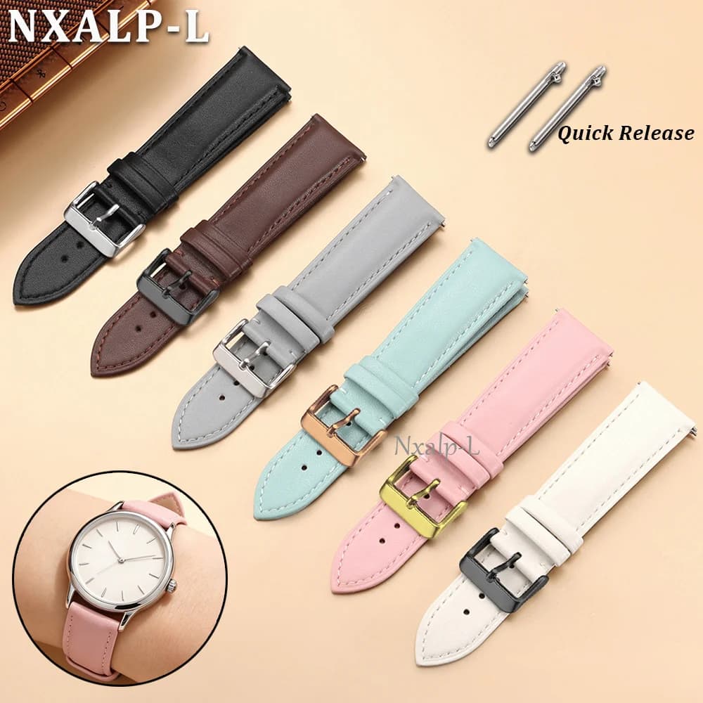 Leather Watch Band Strap 18mm 20mm 22mm for Huawei Watch GT5 GT4 Smartwatch Wristband Quick Release Men and Women Accessories