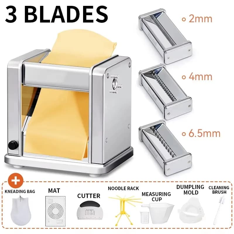 MD150-II Electric Noodle Machine Noodle Press Machine Commercial Household Pasta Maker Stainless Steel Dumpling Skin Machine