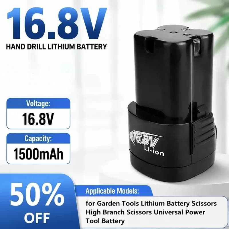 Batteria di ricambio da 16,8 V 2000 mAh per trapano a batteria, cesoie da potatura, potatore a palo, utensili elettrici da giardino