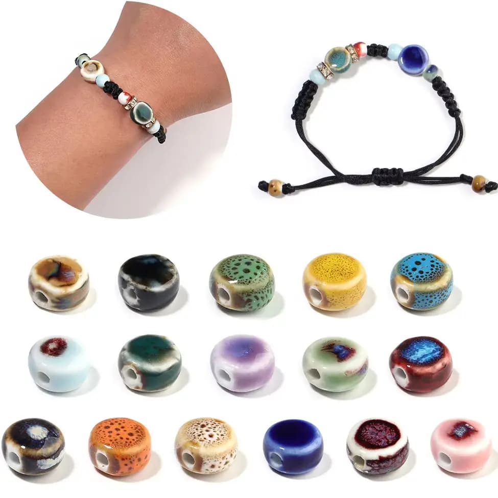 10 pz/lotto 12mm colorato smalto floreale perline di ceramica piatte rotonde perline allentate per gioielli fai da te che fanno accessori per collana braccialetto