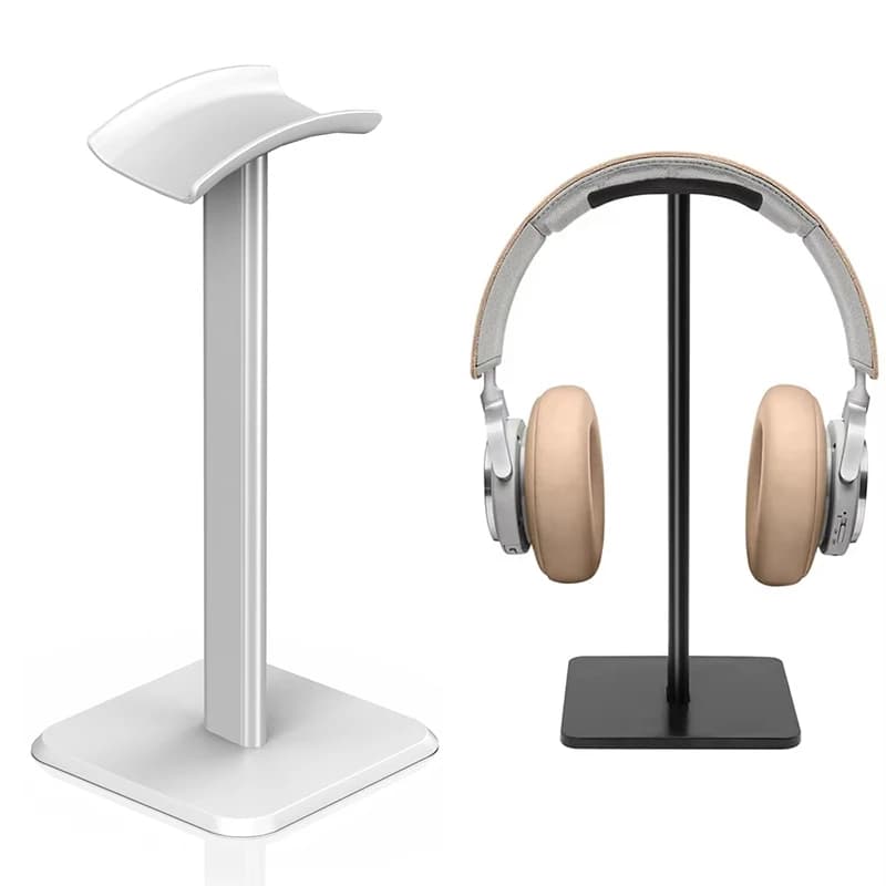 Universal Headphone Stand Hard Plastics Headset Holder for Gaming Earphone Desktop Display Headphones Support Holder black white