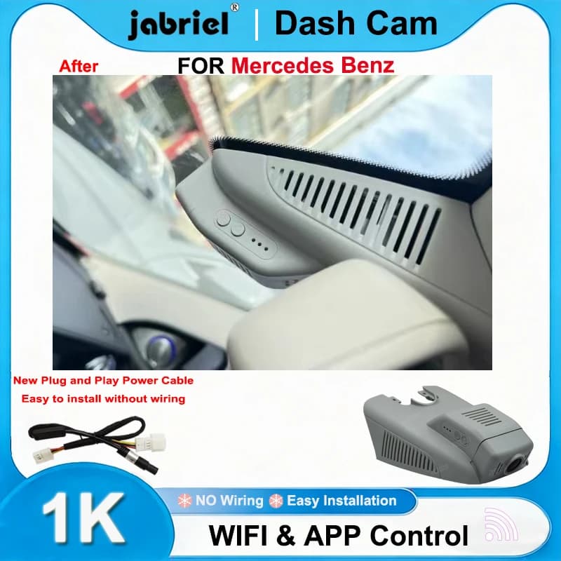 Dashcam Jabriel per Mercedes Benz C w205 s205 GLC x253 CLS w219 Classe E, Telecamera DVR 1K 1080P Wifi Plug and Play per Auto