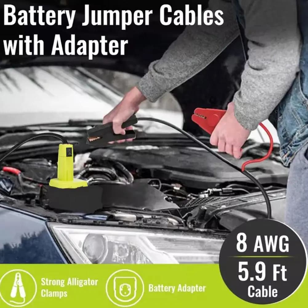 Cavi di Avviamento Compatibili con Batteria 18V, Cavi di Alimentazione per Avviamento Auto 1,8m/12AWG 5,9FT