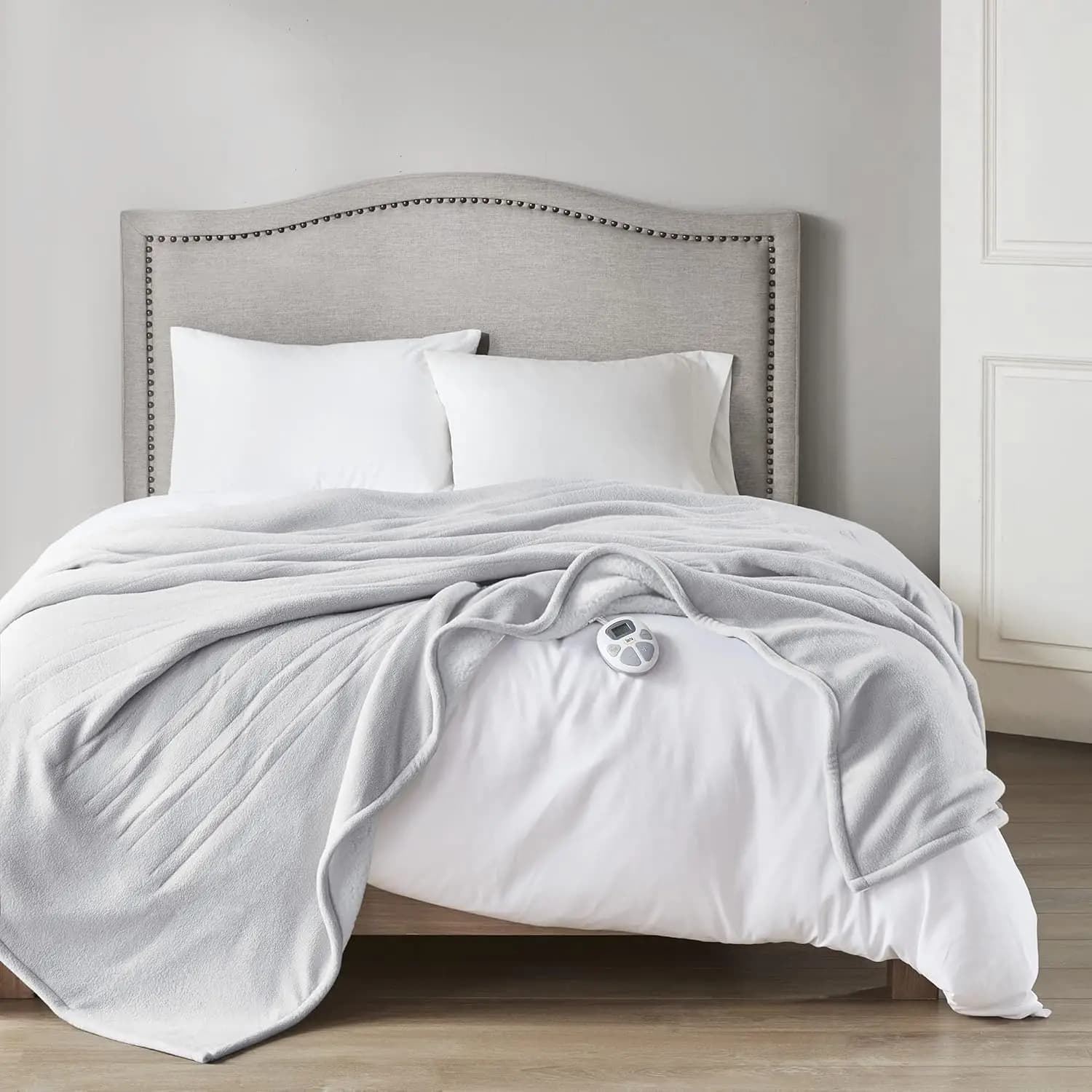 Coperta Elettrica Reversibile in Pile e Sherpa, Ultra Morbida, Riscaldamento Rapido, Timer di Spegnimento Automatico, Impostazioni di Calore Multiple