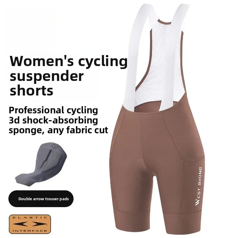 Summer cycling trousers with double arrow strap, women's shorts, road cycling suit