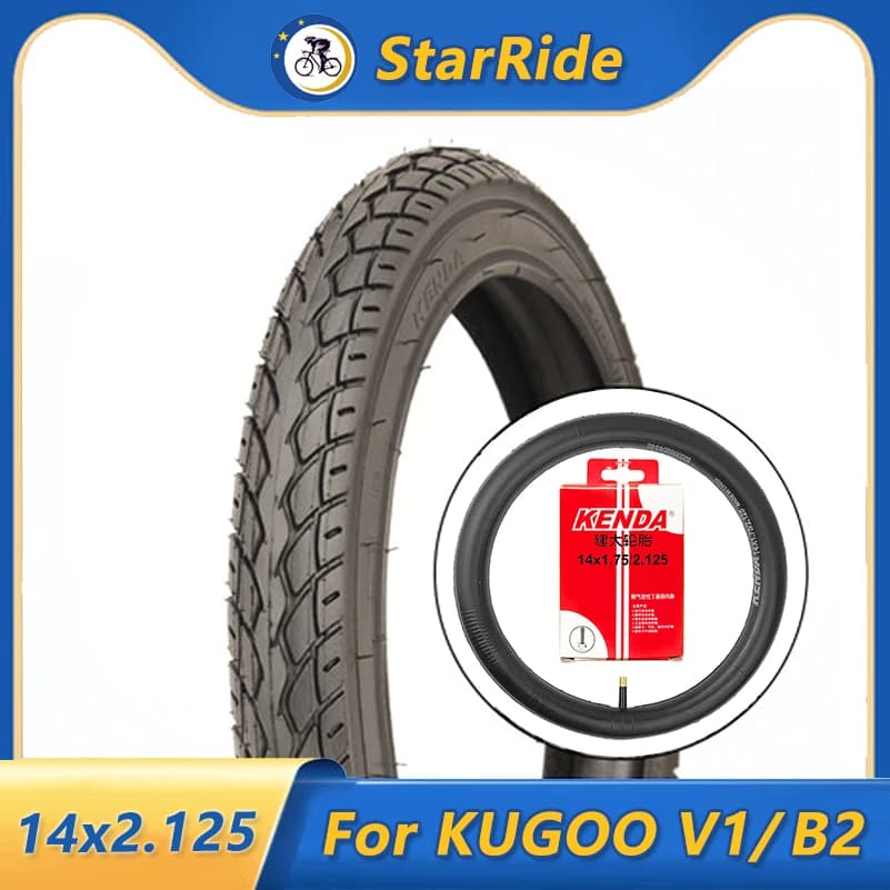 14x2.125(54-254) Pneumatico interno ed esterno per parti di bici elettriche KUGOO V1 B2 14*2.125 Ruota anteriore 14 pollici Accessori per pneumatici per bici elettriche