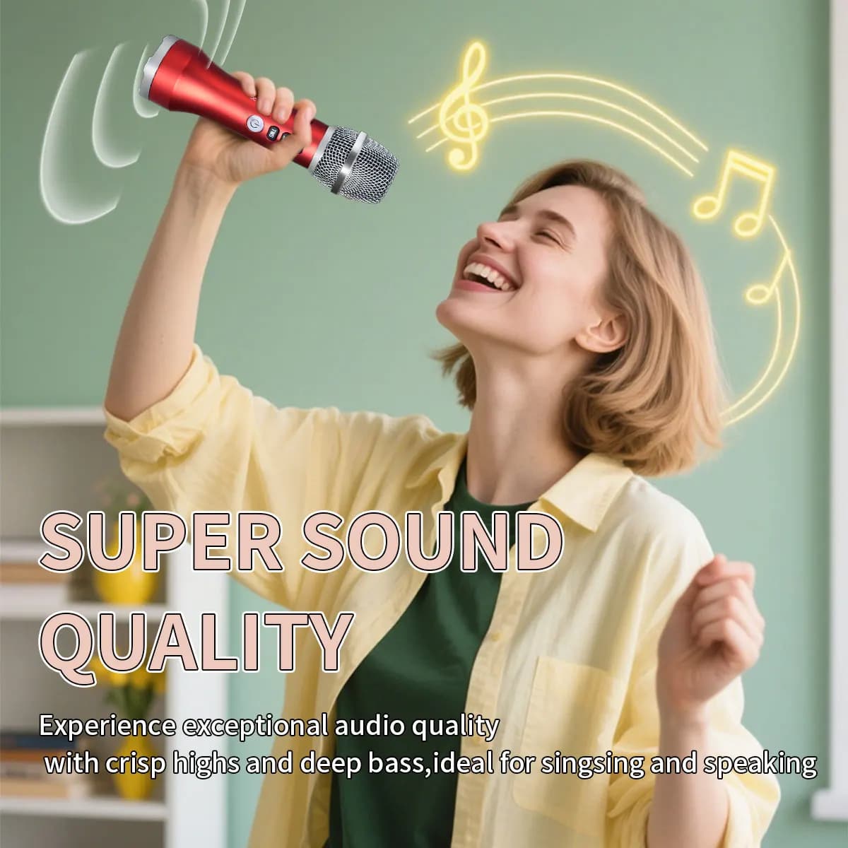 1/2PCS 20W Microfono Karaoke Microfono Senza Fili con Suono Magico HA CONDOTTO LA Luce Portatile Canto Megafono per la Casa KTV Party Regalo Per Adulti/Bambino