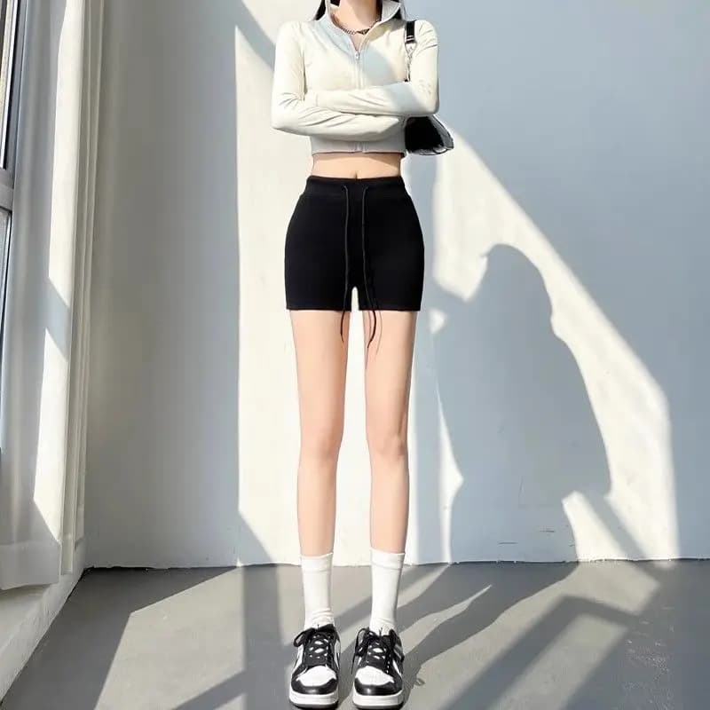 High Waist Cycling Shorts for Women, Adherents, Casual, Summer, Boot Camps with Cordoncino, Yoga Pants for Gym and Running