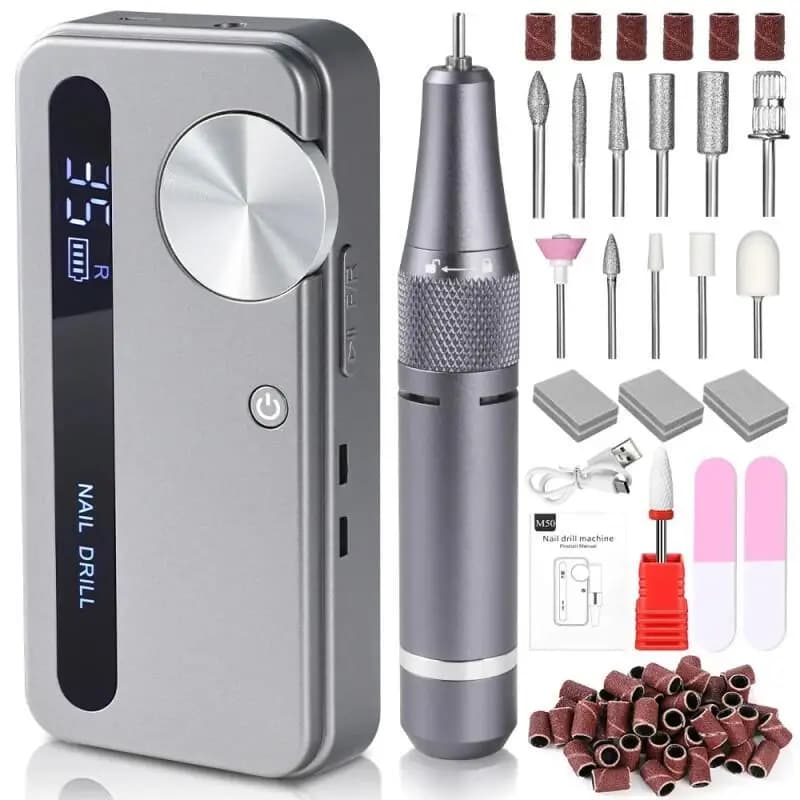 Lucidatrice Elettrica per Unghie 35000RPM - Cura Professionale delle Unghie in Gel, Lima per Unghie Ricaricabile Portatile