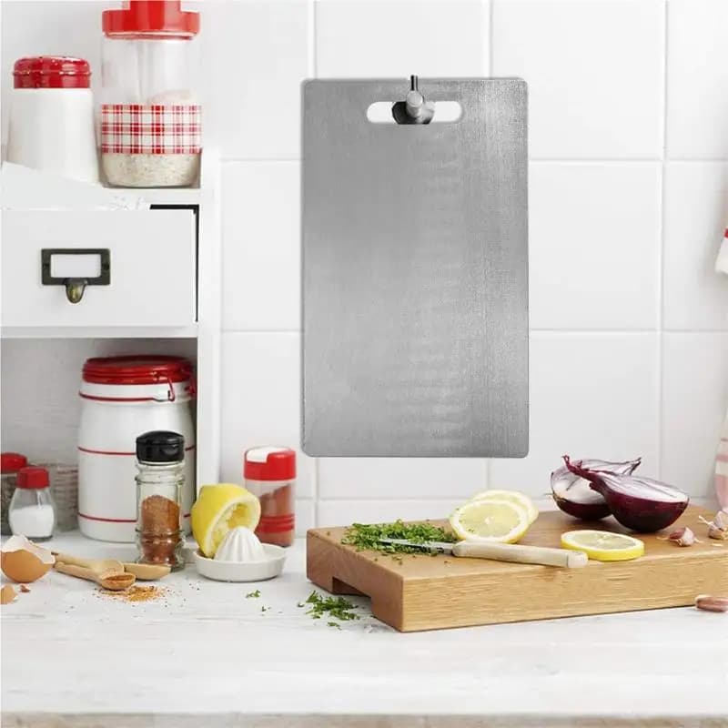 Stainless steel cutter for kitchen Two-sided metal cutter Fruit cutter with easy grip for kitchen worktop